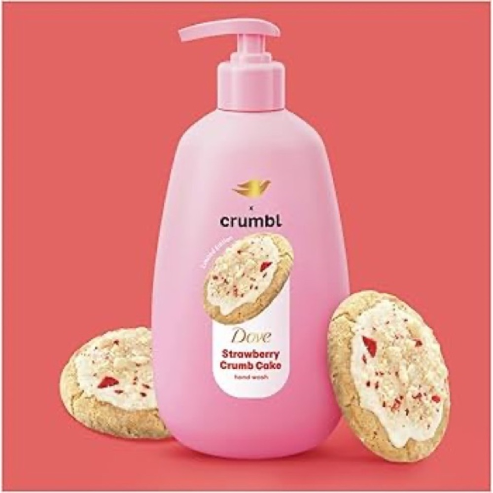 Dove Crumbl Strawberry Crumb Cake Hand Soap - Pink